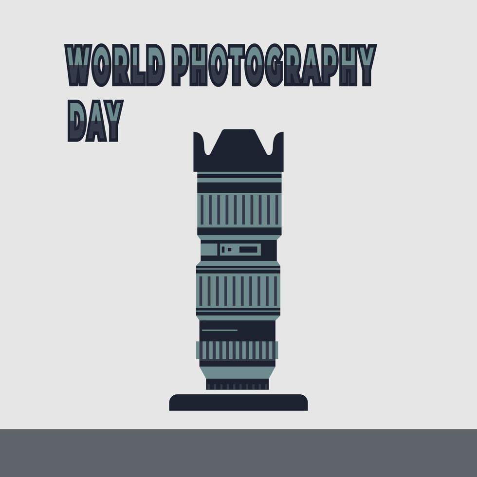 giornata mondiale della fotografia, design perfetto, illustrazione vettoriale e testo