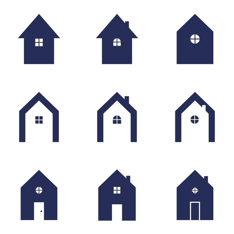 set di vettore di disegno dell'illustrazione del logo della casa. casa, immobili, proprietà simbolo illustrazione vettoriale design.
