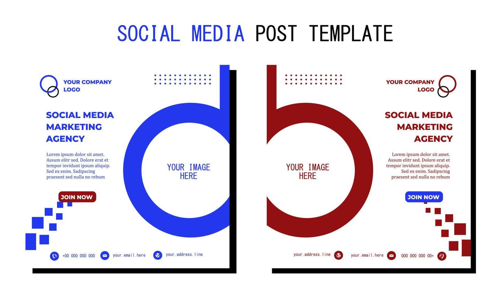 modello di social media grafica vettoriale, illustrazione e testo. design semplice ed elegante vettore