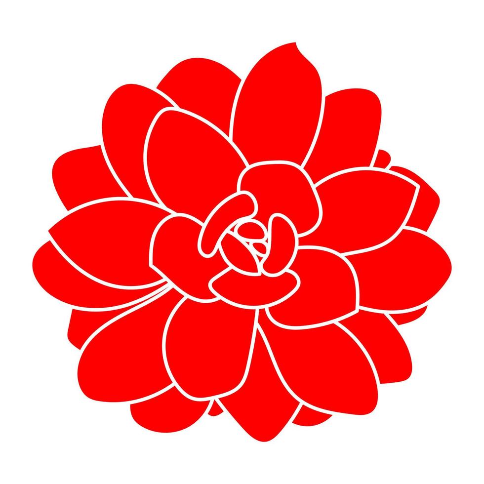 grafica silhouette rossa succulenta isolata su sfondo bianco. illustrazione piatta vettoriale disegnata a mano, schizzo. elemento di design. logo.