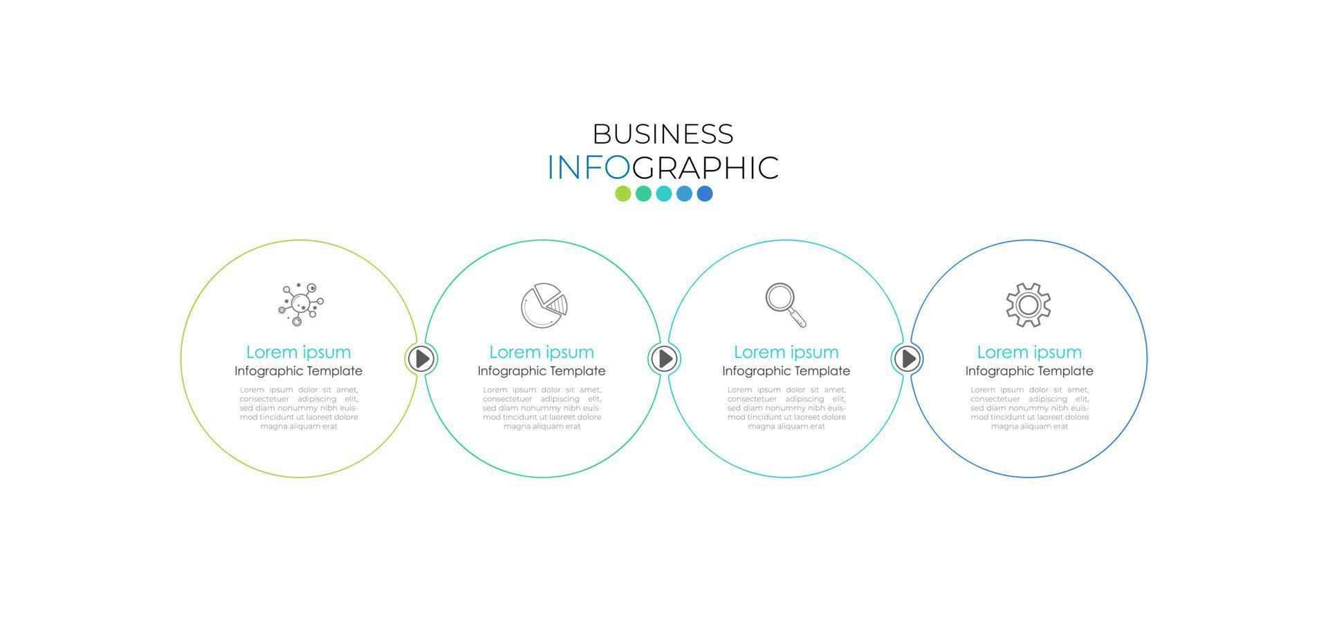 il modello di sequenza temporale infografica può essere utilizzato per il layout del flusso di lavoro, il diagramma, le opzioni numeriche, il web design. concetto di business infografico con 4 opzioni, parti, passaggi o processi. sfondo astratto. vettore