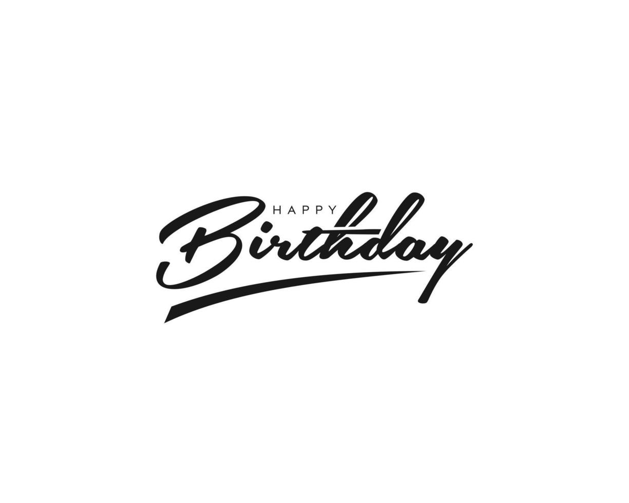 disegno del logo vettoriale del testo di buon compleanno scritto a mano astratto, disegno del logo della lettera di buon compleanno