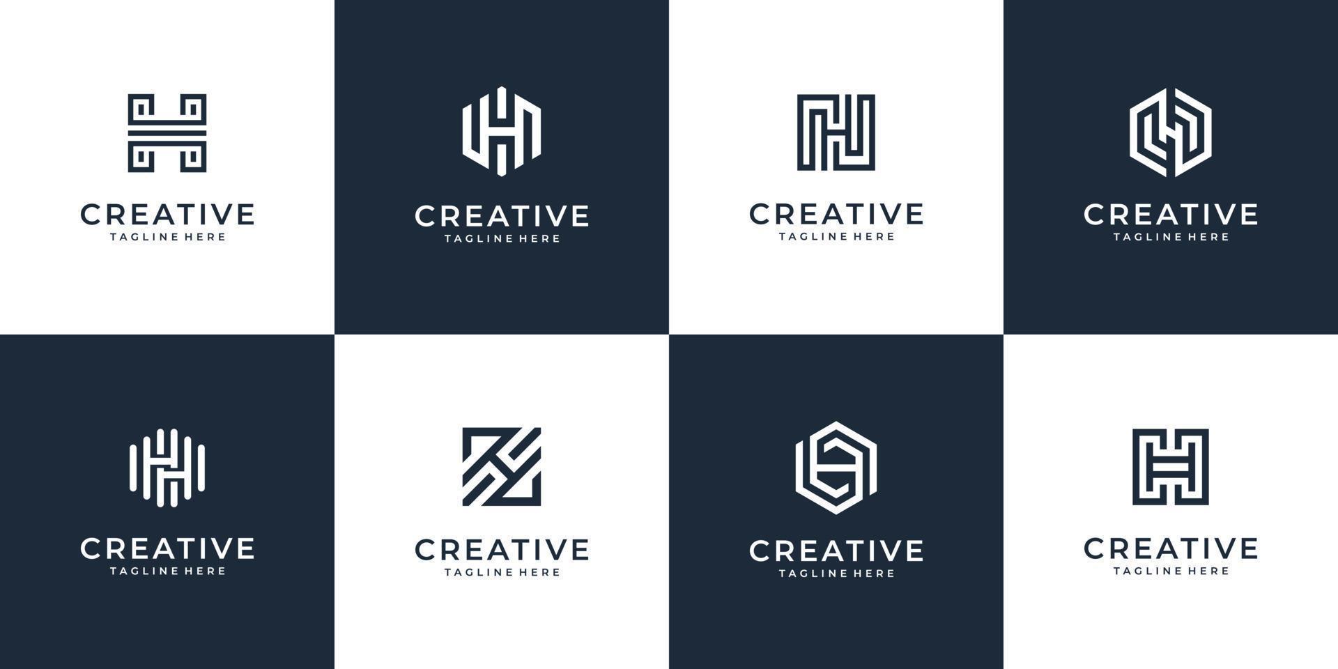 set di lettera h logo design collezione vettoriale con concetto creativo