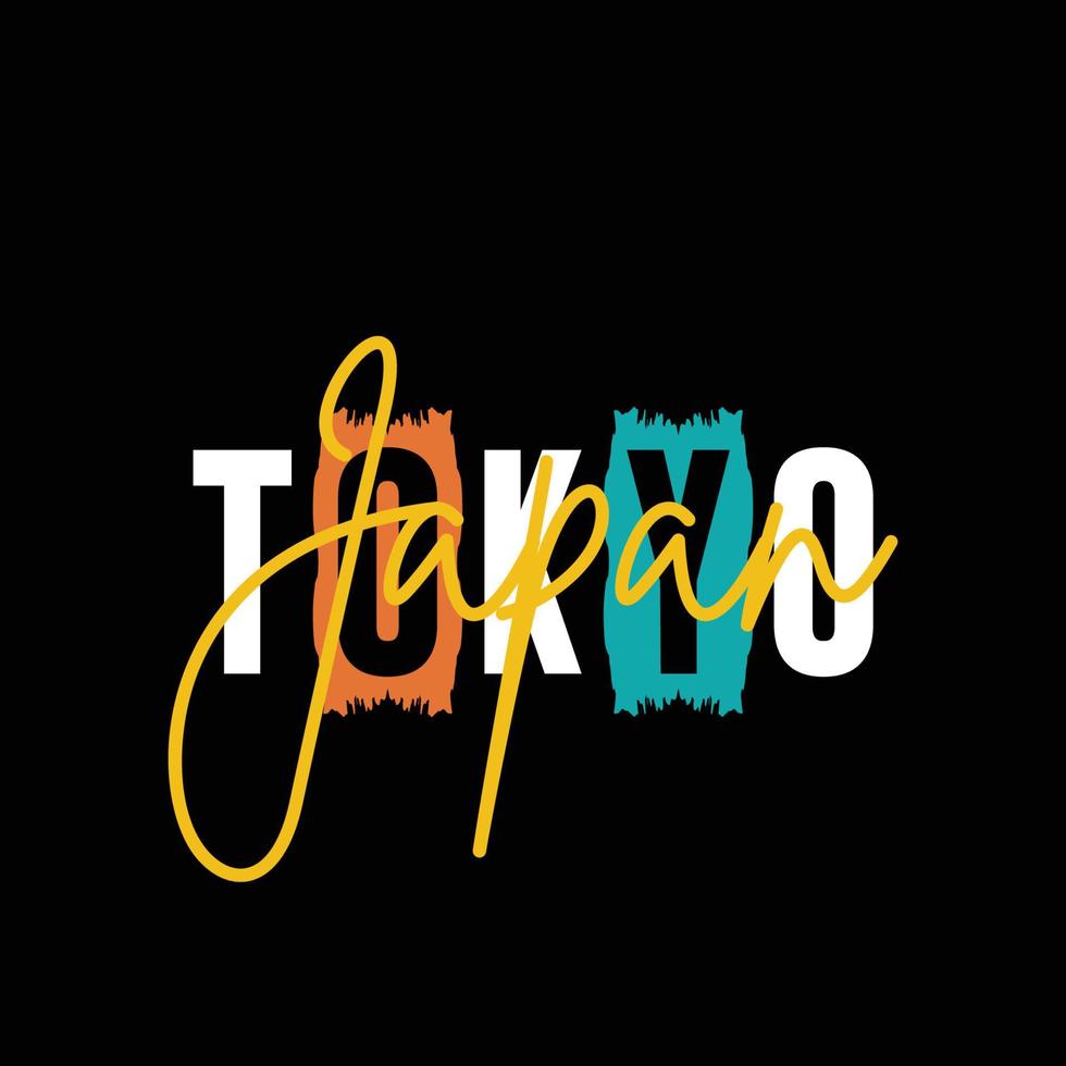 tokyo japan tipografia t-shirt citazioni e design di abbigliamento vettore