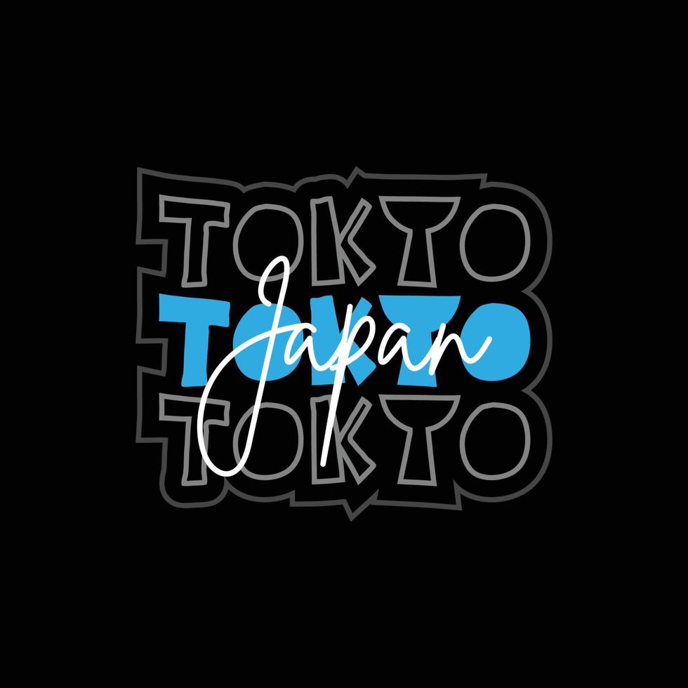 tokyo japan tipografia t-shirt citazioni e design di abbigliamento vettore