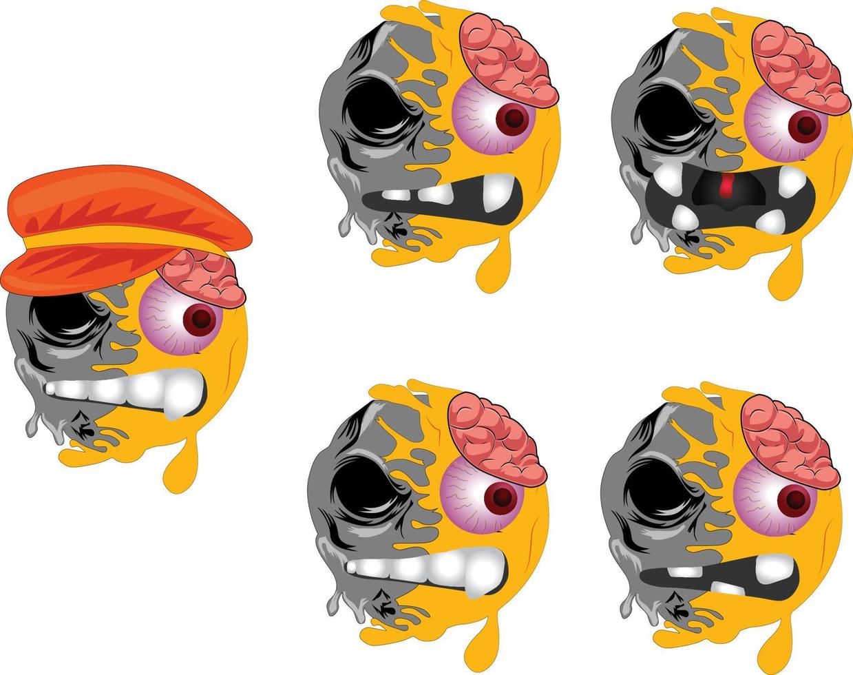 set vettoriale emoji zombie