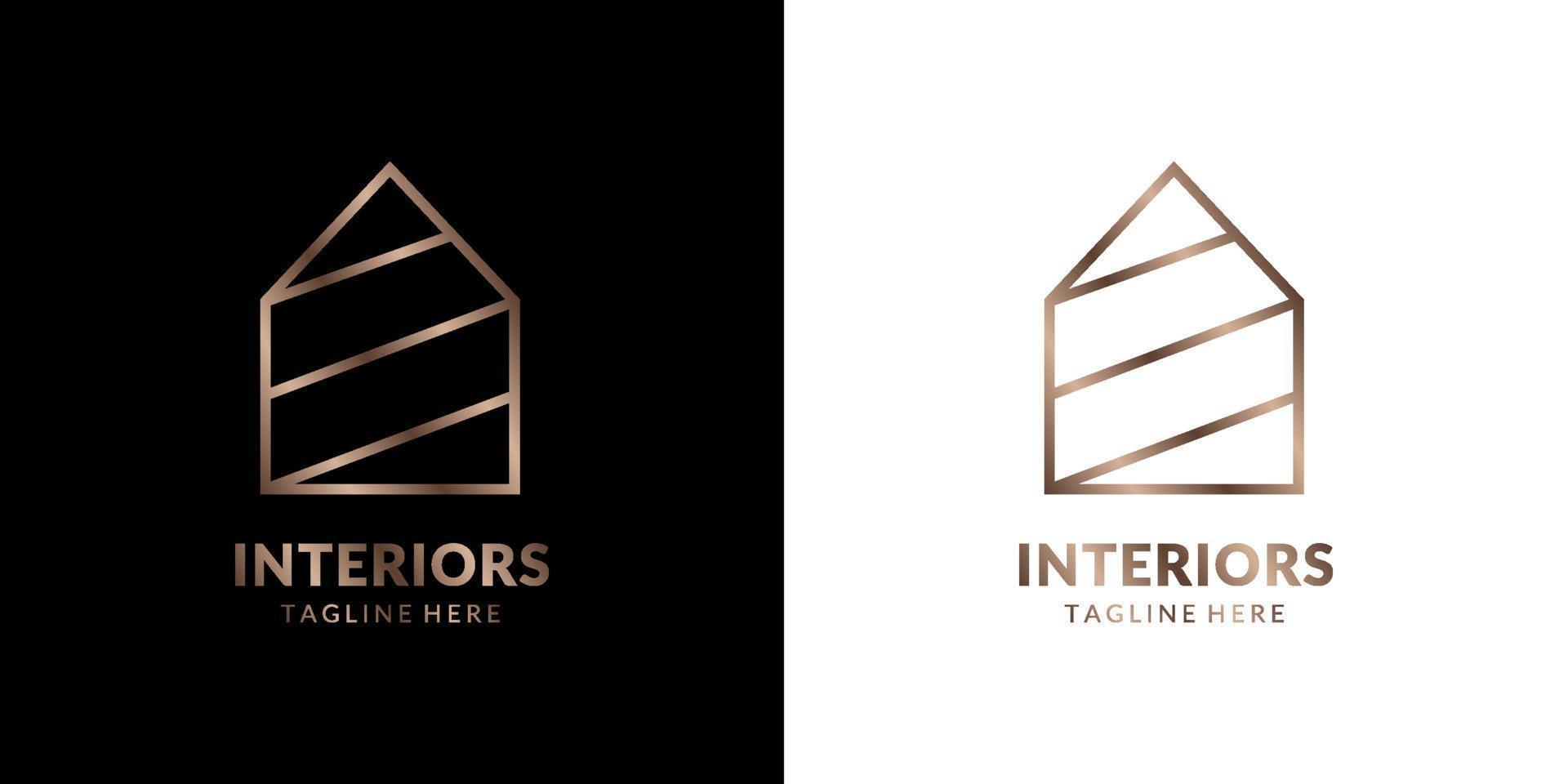 logo della casa minimalista ed elegante per la decorazione di immobili, costruzioni, interni ed esterni vettore