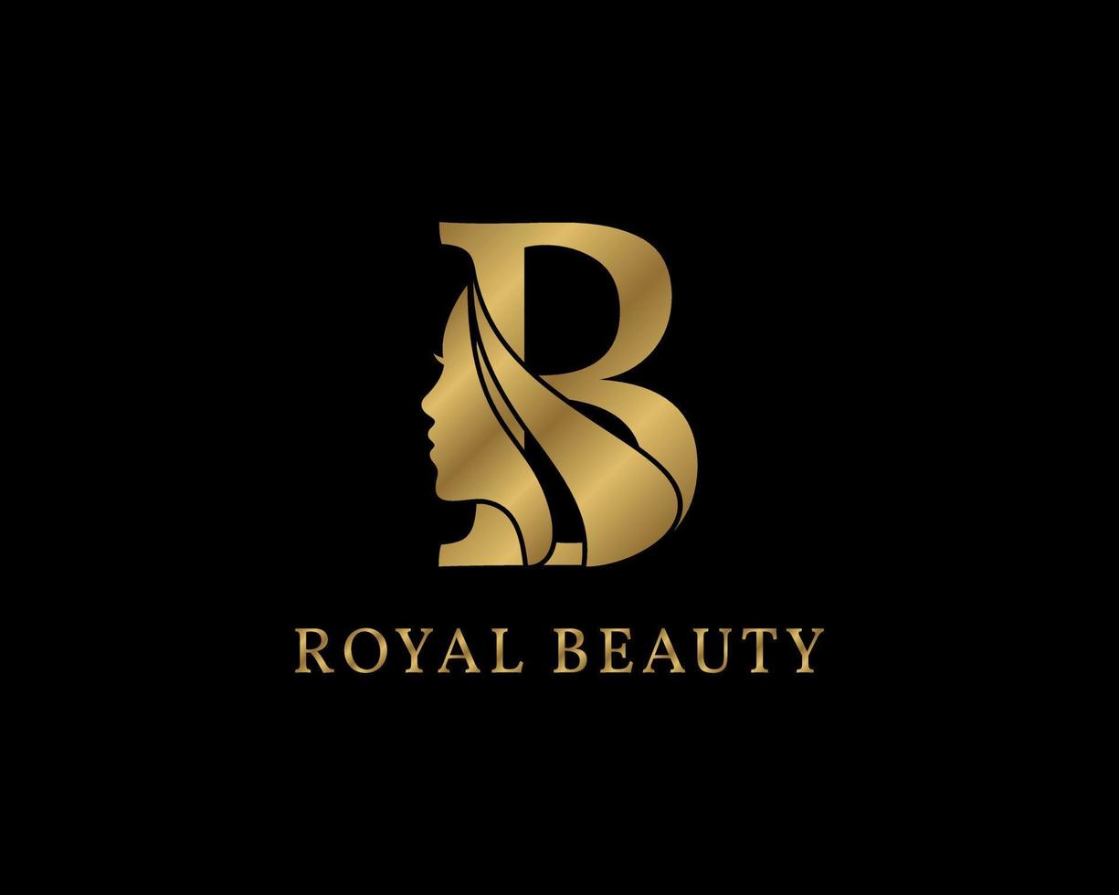 lussuosa decorazione del viso di bellezza della lettera b per il logo della cura della bellezza, l'immagine del marchio personale, il truccatore o qualsiasi altro marchio e azienda reale vettore