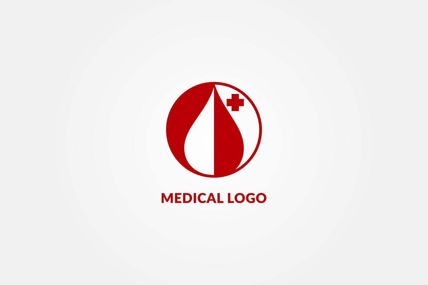 logo medico del cerchio piatto delle goccioline di sangue vettore