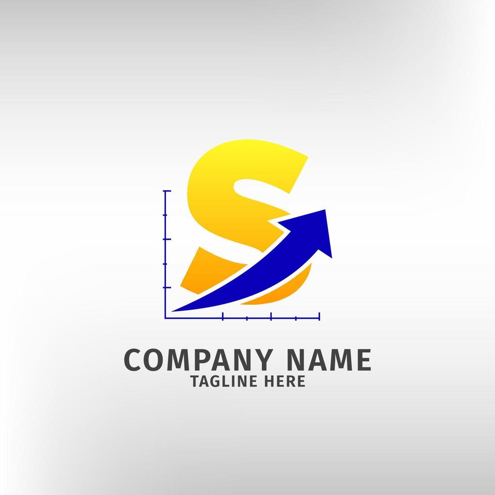 modello di logo dell'icona delle vendite di traffico della lettera s per società di marketing e finanziarie o qualsiasi altra attività commerciale vettore