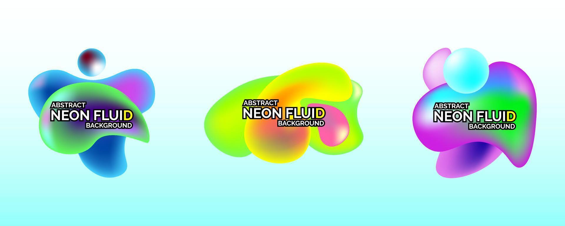 elemento fluido al neon liquido astratto per il web o la stampa vettore