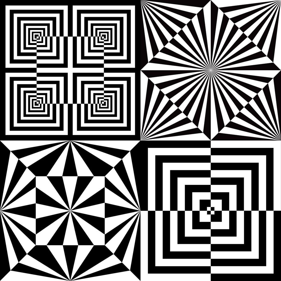 vettore libero di raccolta di illusioni ottiche di forme geometriche