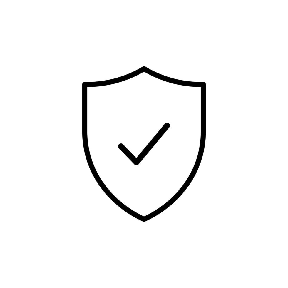 icona dello scudo con un segno di spunta. concetto di protezione, affidabilità, sicurezza. vettore
