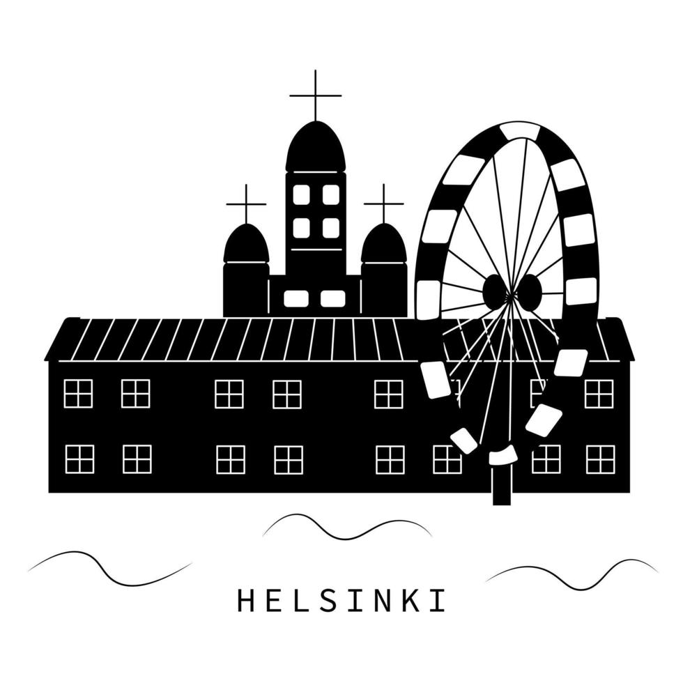 capitali europee, città di Helsinki vettore