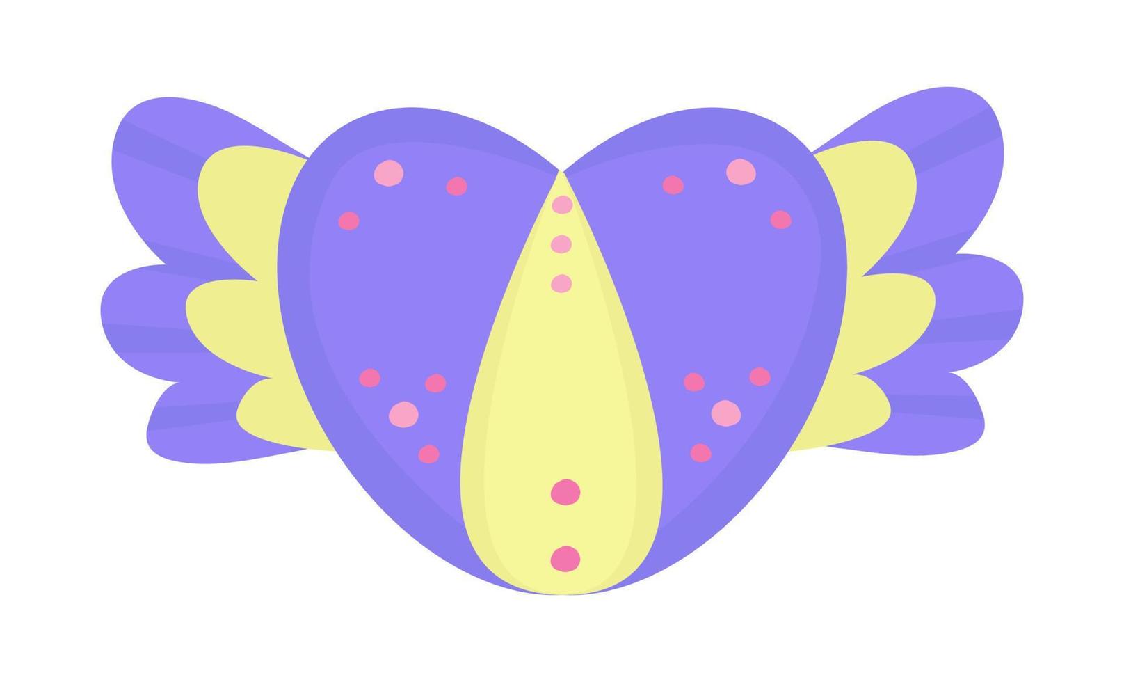 cuore blu e giallo con le ali, illustrazione vettore