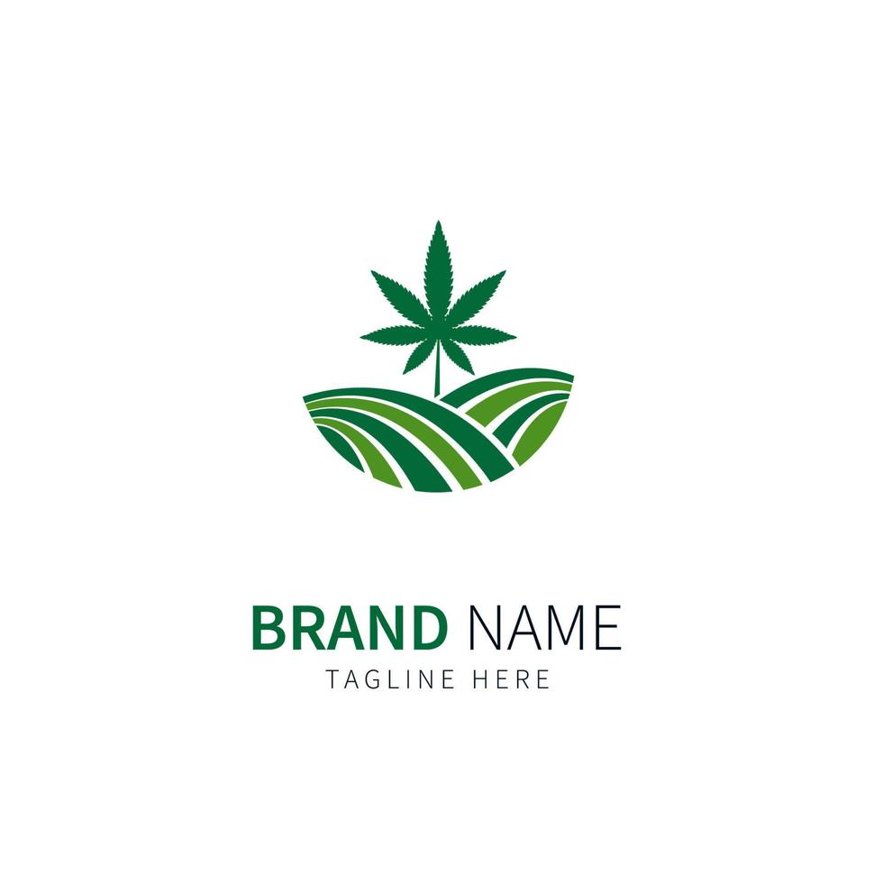 logo della fattoria di cannabis. logo di illustrazione vettoriale. vettore