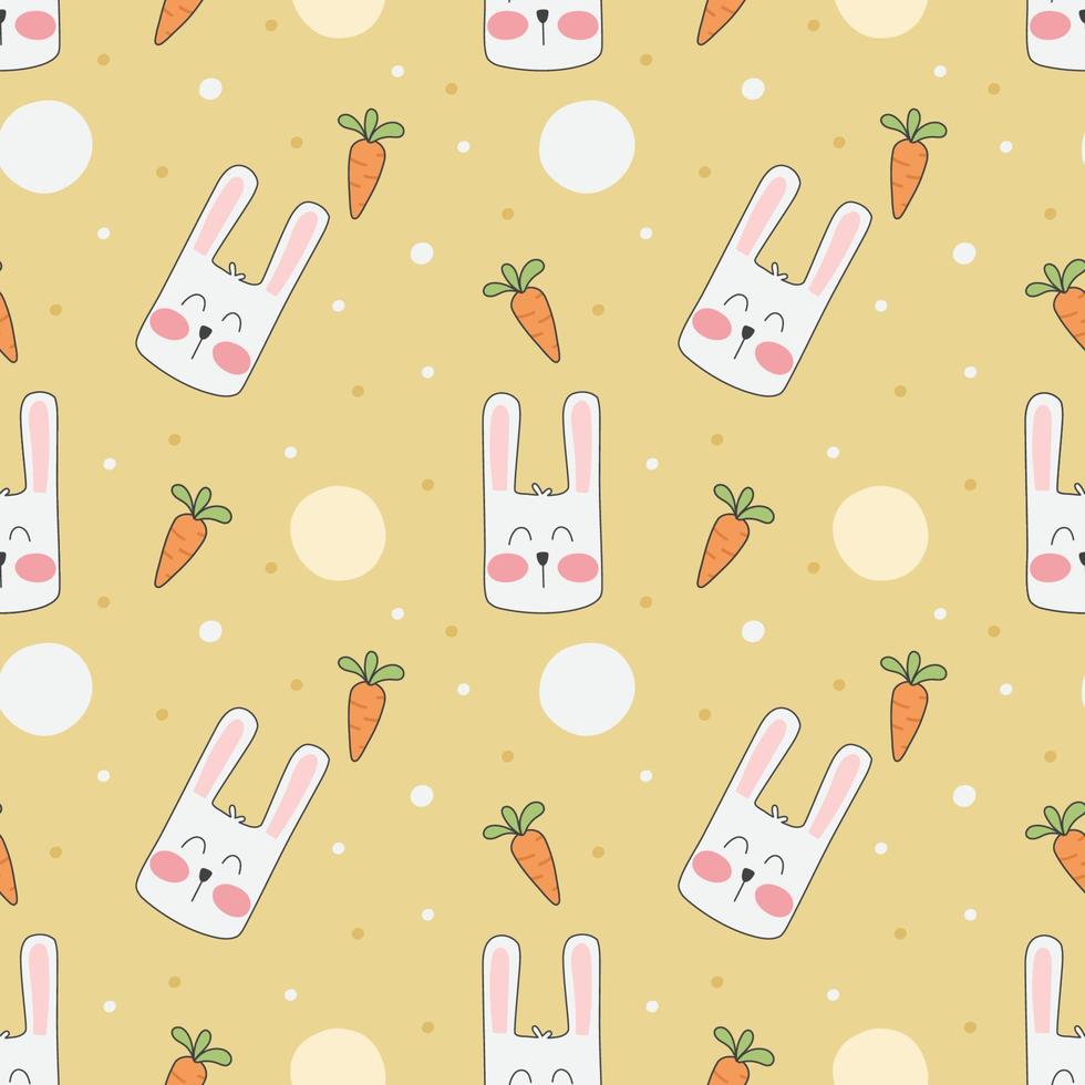 vettore carino coniglio e carota seamless pattern di sfondo.
