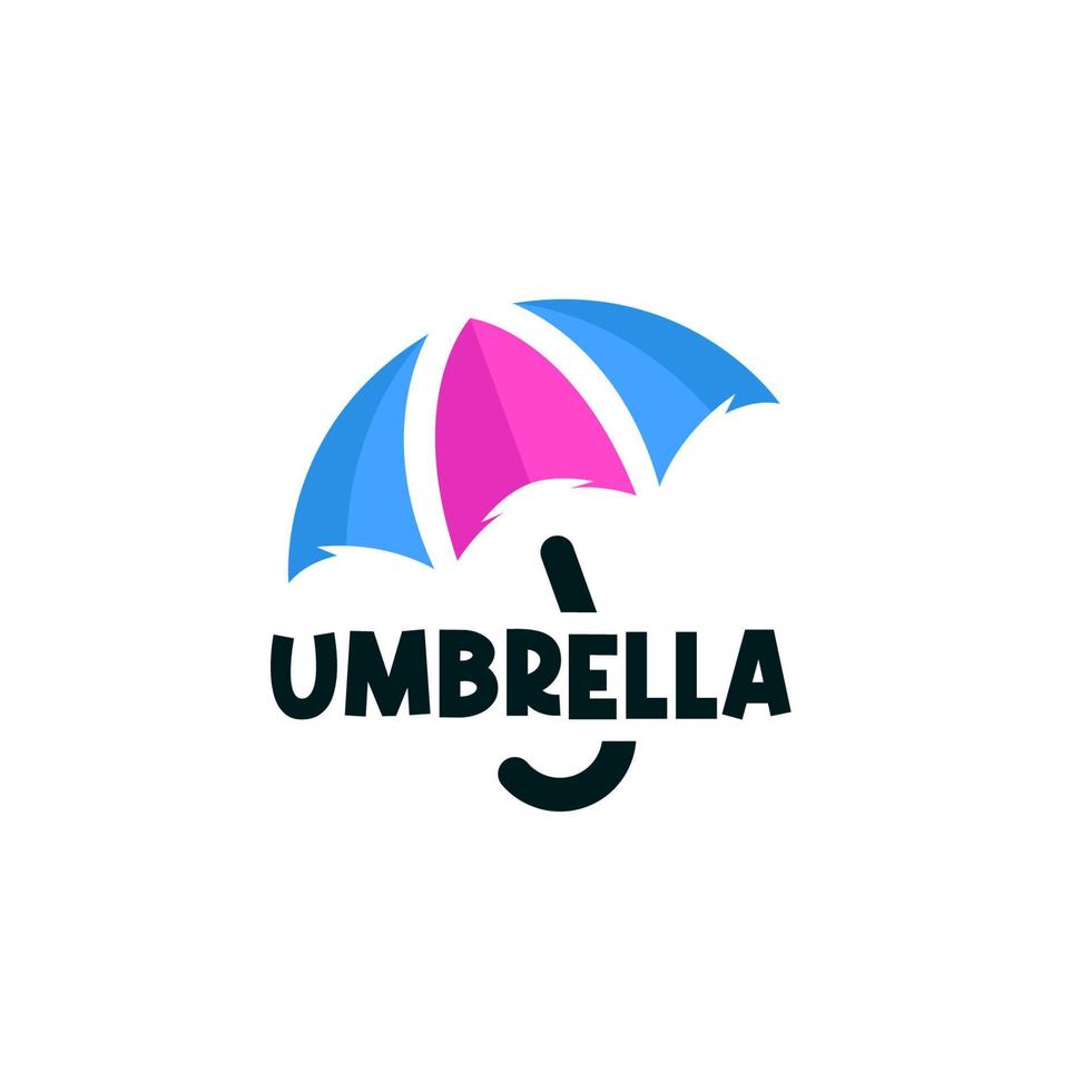 logo ombrello. ombrello colorato design piatto icona vettore