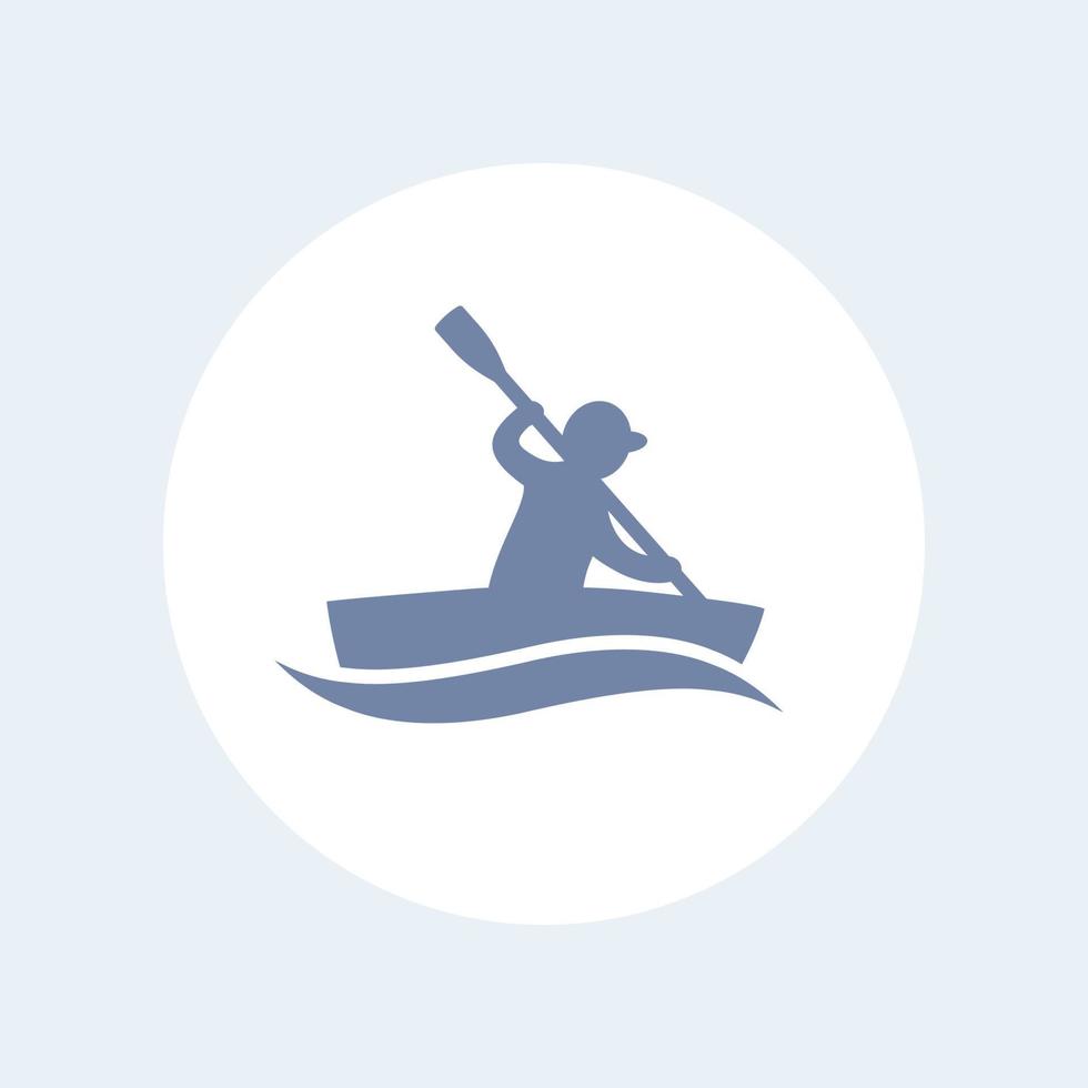 icona isolata di kayak, canoa, icona di canottaggio, segno, illustrazione vettoriale