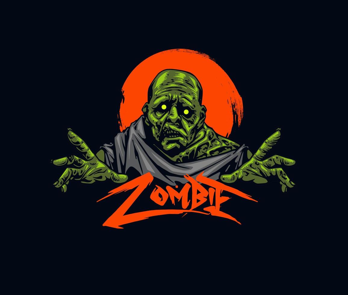 grafica di zombi per il design di t-shirt vettore