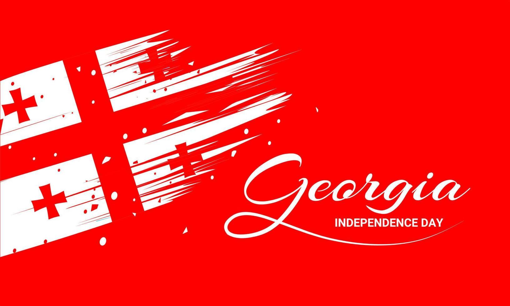 giorno dell'indipendenza georgiana, design banner con bandiera astratta, pennellate. illustrazione vettoriale. vettore