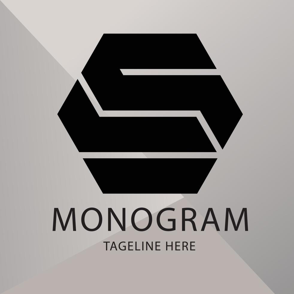 monogramma lettera logo sj vettore