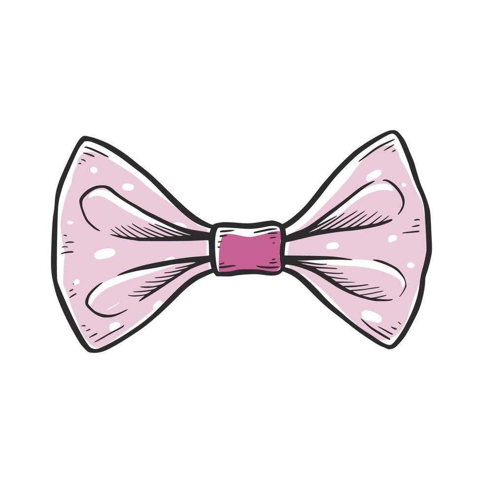 schizzo di doodle di colore dell'arco della cravatta vettore