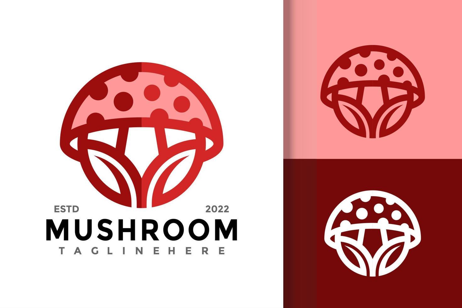 modello vettoriale di design del logo del fungo della natura