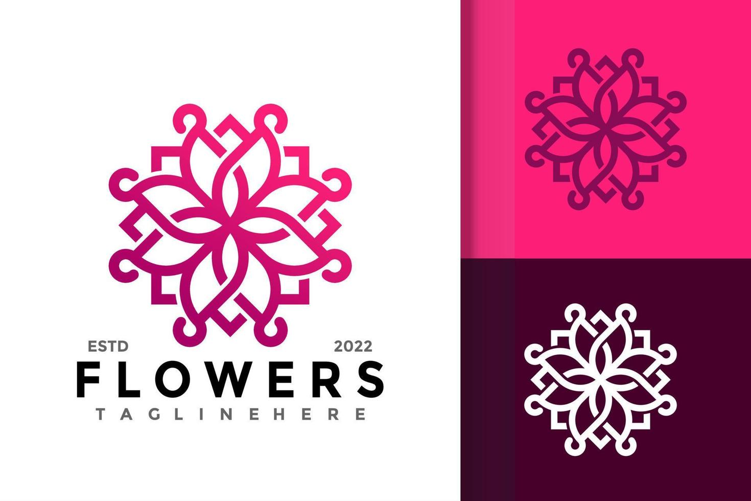 modello vettoriale di bellezza fiore elegante logo design