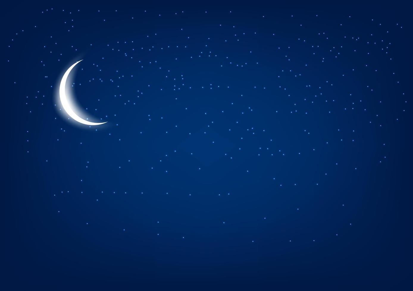 luna sul cielo di notte illustrazione grafica vettoriale di progettazione