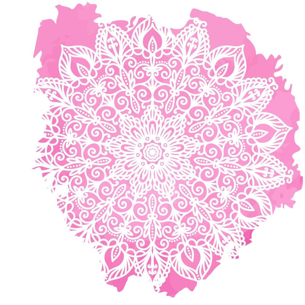 mandala vettoriale nei colori bianco e rosa. motivo orientale circolare simmetrico. modello di yoga.