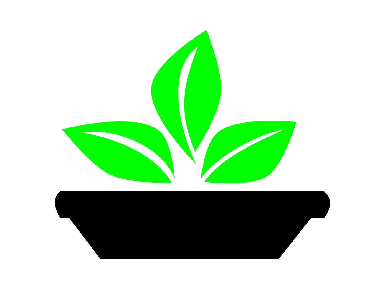 vaso di piante icona vettore isolato su sfondo bianco.