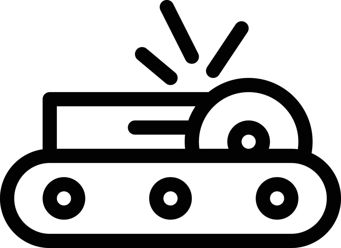 illustrazione vettoriale della taglierina del nastro trasportatore su uno sfondo simboli di qualità premium. icone vettoriali per il concetto e la progettazione grafica.