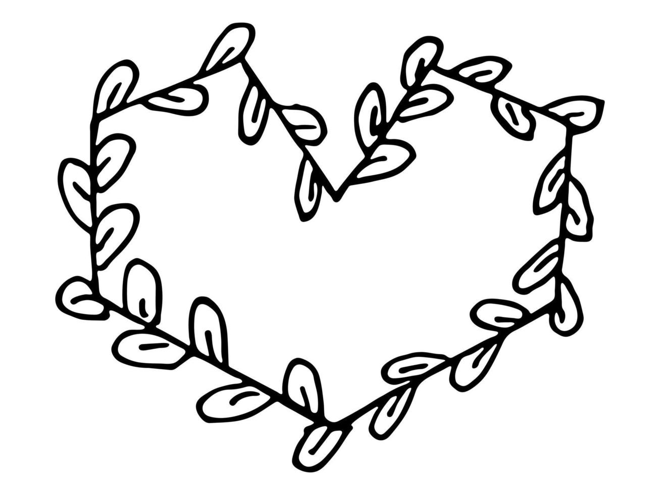 semplice illustrazione del cuore disegnato a mano. doodle del cuore di san valentino carino. clipart d'amore vettore