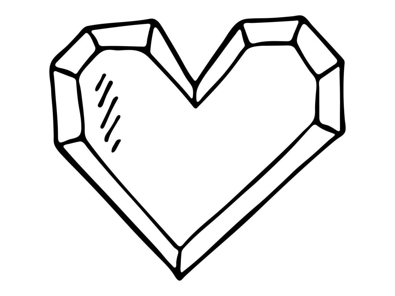 semplice illustrazione del cuore disegnato a mano. doodle del cuore di san valentino carino. clipart d'amore vettore