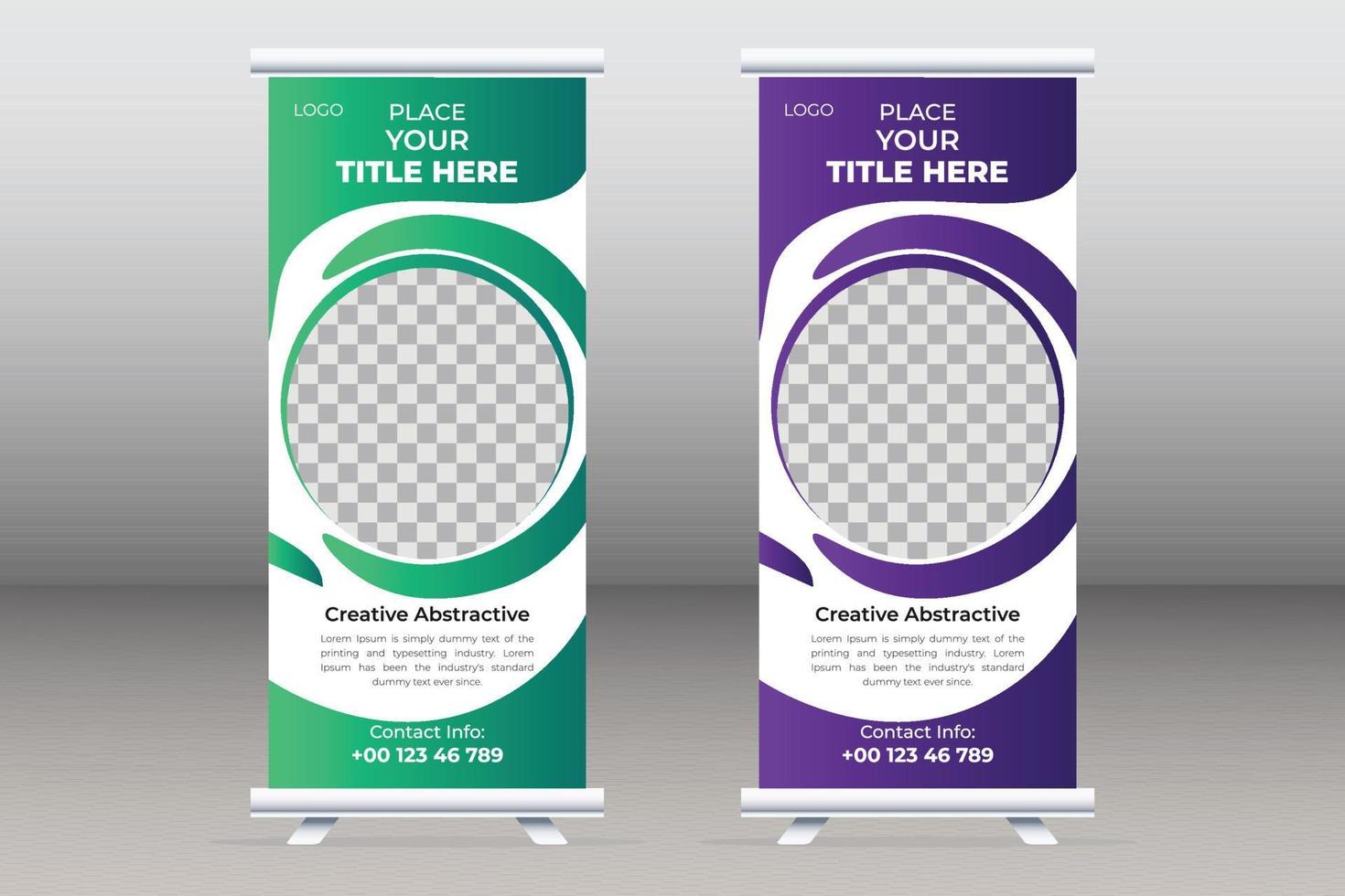 roll up banner design per affari creativi, moderno modello x-banner con banner pubblicitario vettore