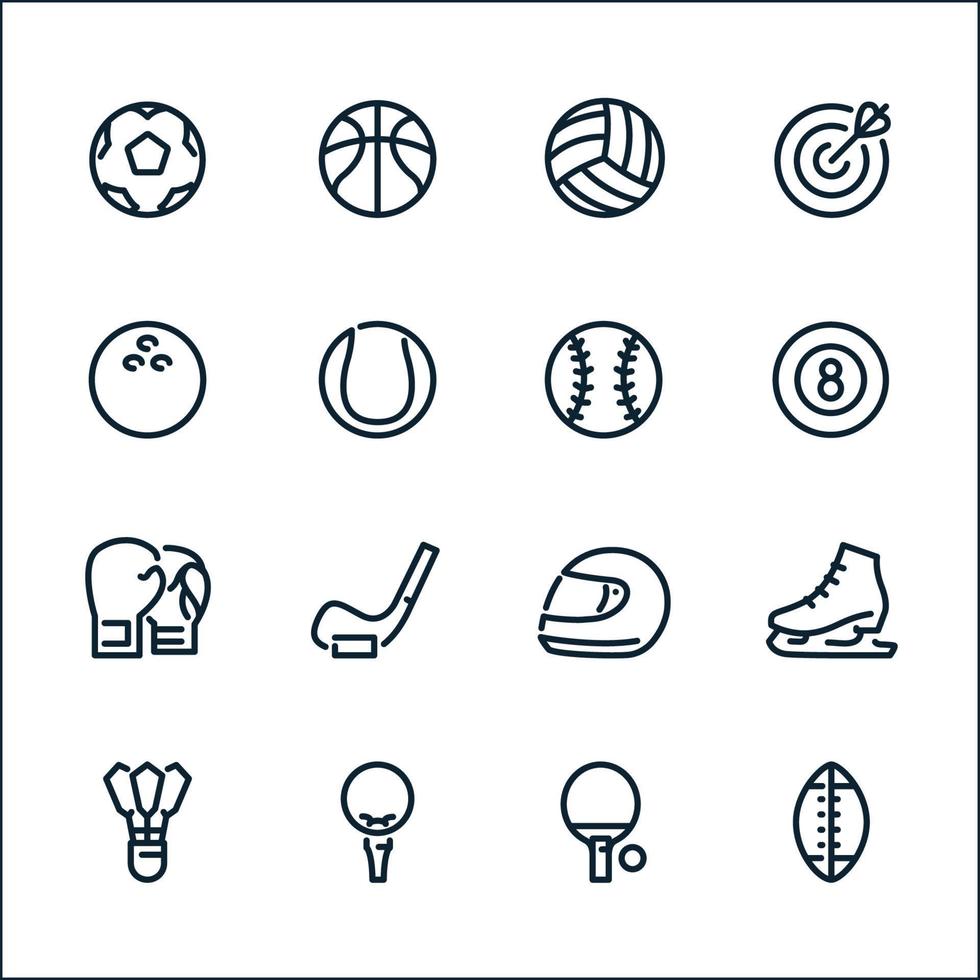 icone dello sport con sfondo bianco vettore