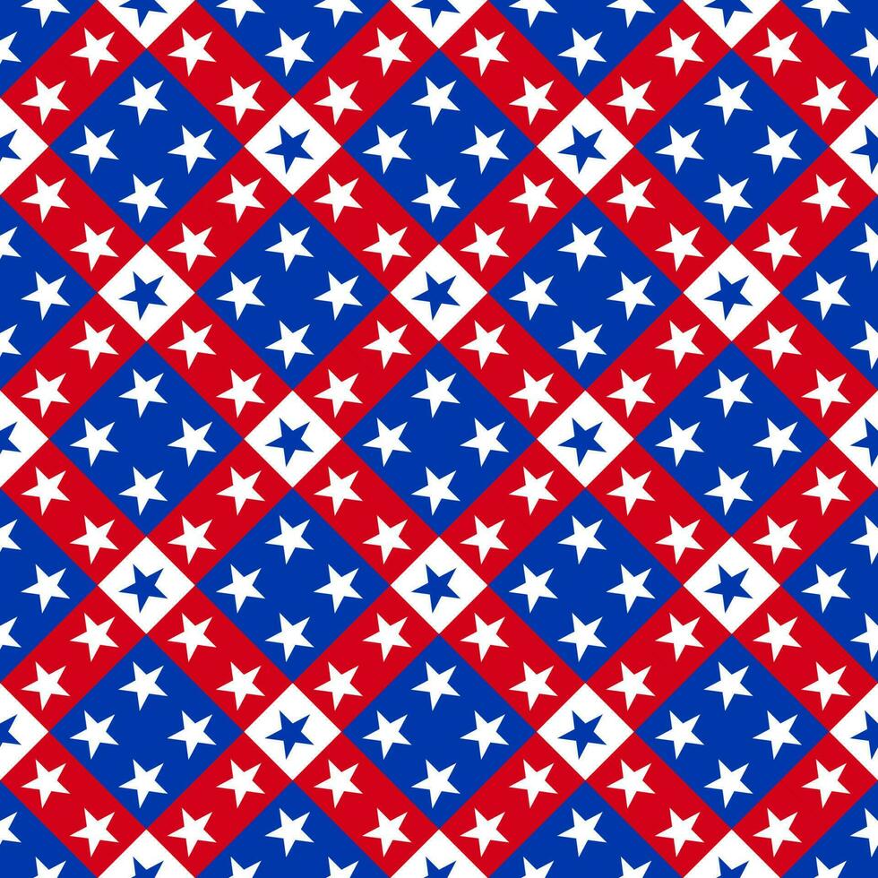 sfondo senza cuciture con alternanza di colori rosso e blu che si adattano alla squadra del giorno dell'indipendenza degli Stati Uniti. vettore