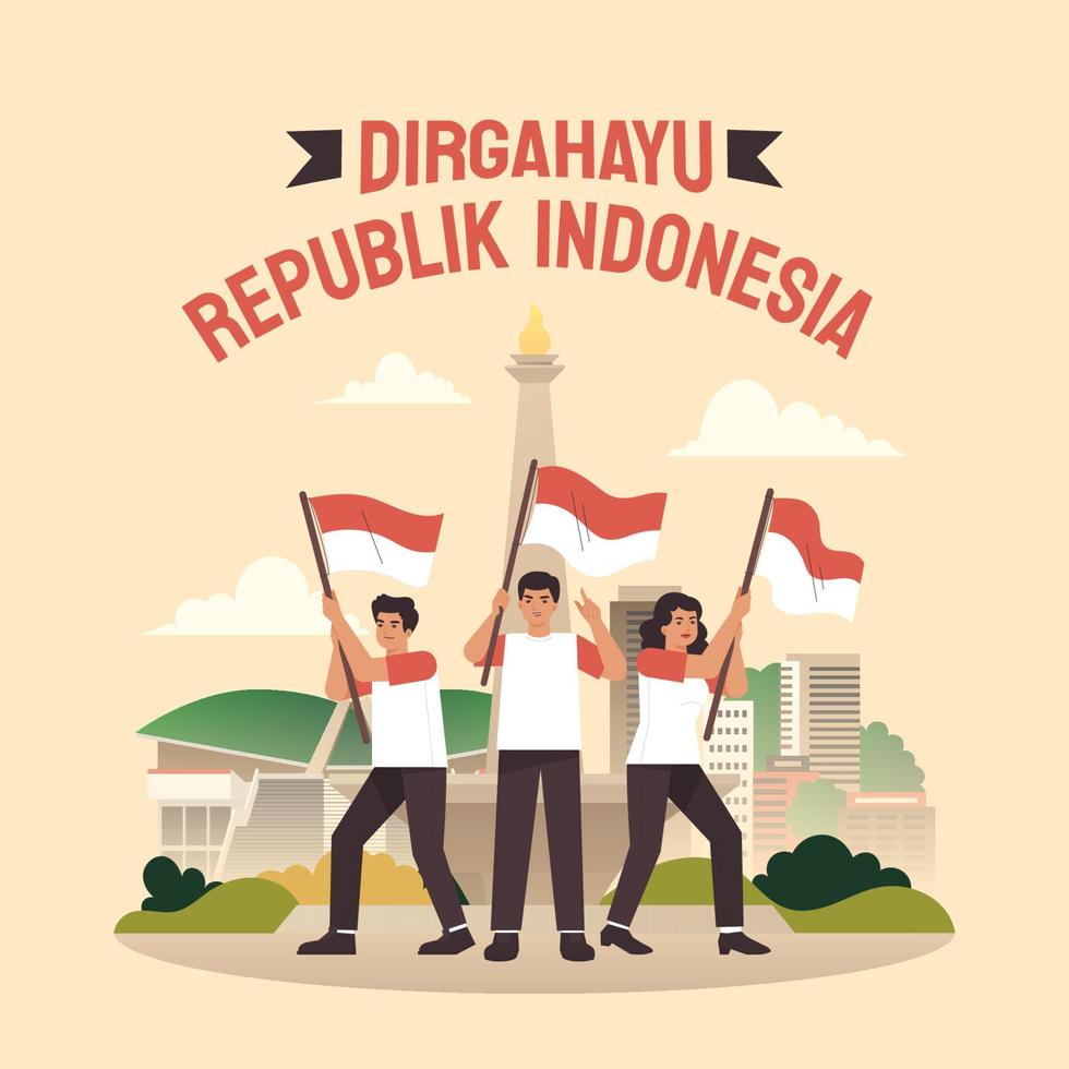 celebrazione del giorno dell'indipendenza dell'indonesia vettore