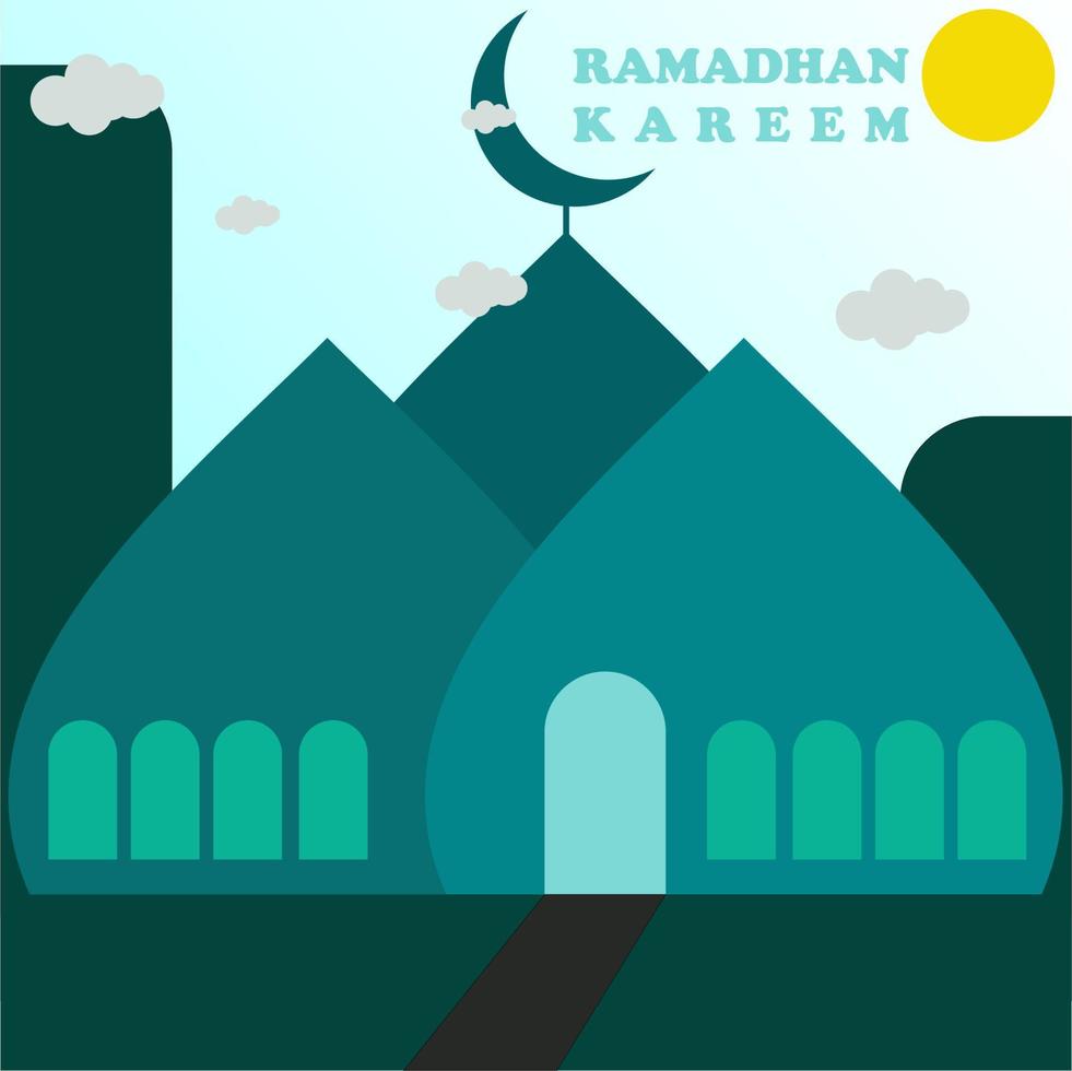 illustrazione del giorno della celebrazione del mese del ramadan. il mese del digiuno, i musulmani nel mondo. vettore