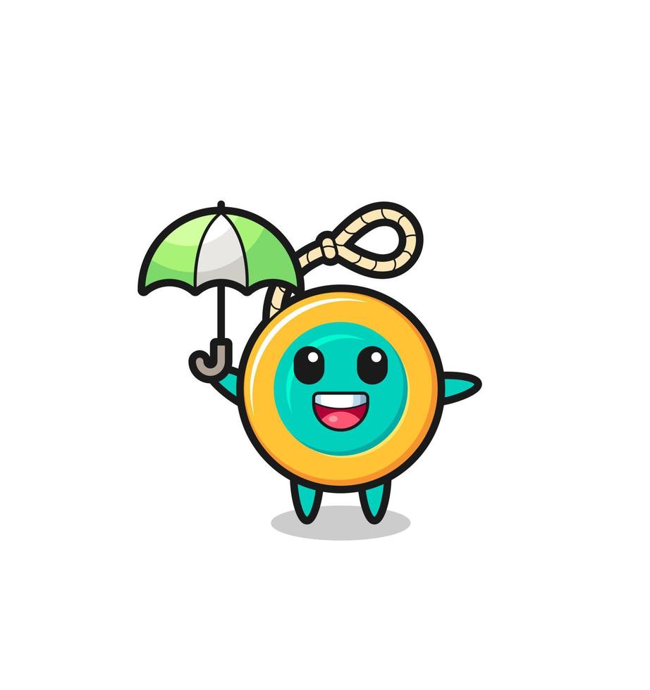 illustrazione di yo-yo carino che tiene un ombrello vettore