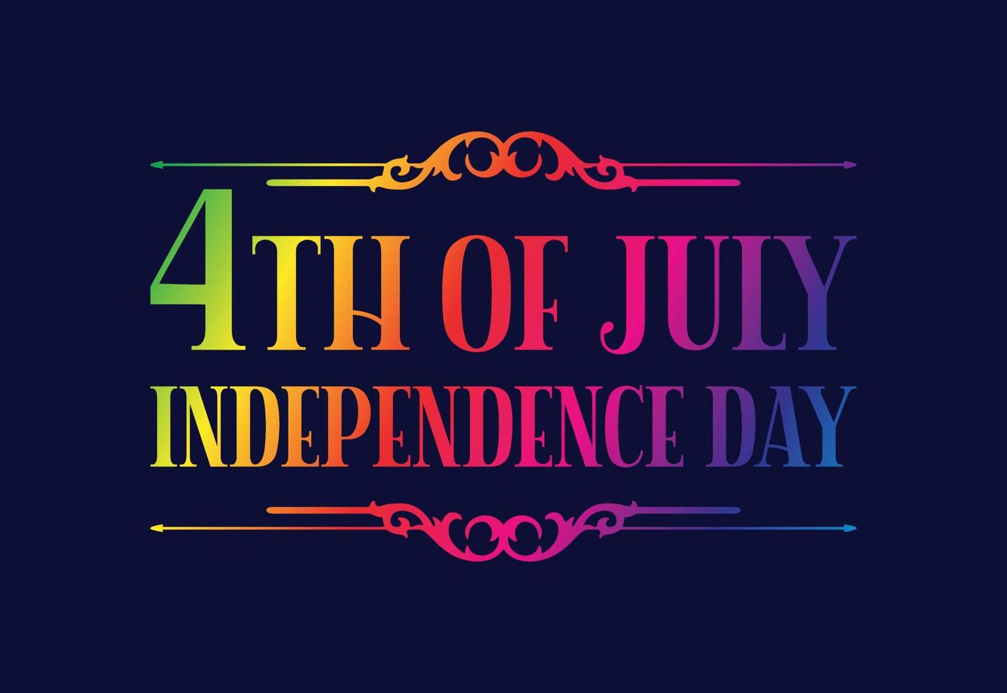 felice festa dell'indipendenza, 4 luglio festa nazionale. illustrazione vettoriale di disegno di testo di lettere