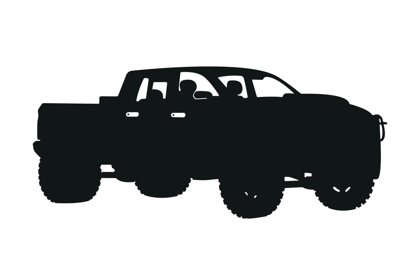 illustrazione del veicolo della siluetta dell'automobile del camioncino di lusso. vettore