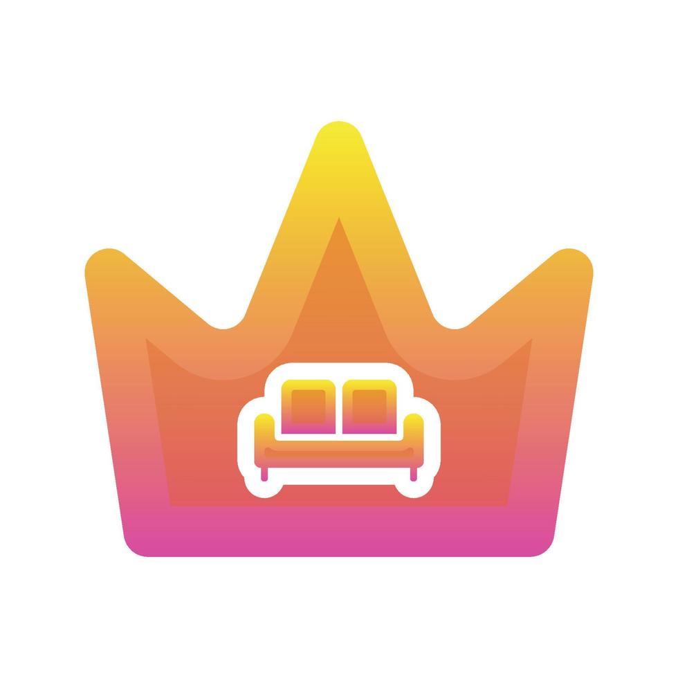 icona del modello di design sfumato logo corona divano vettore