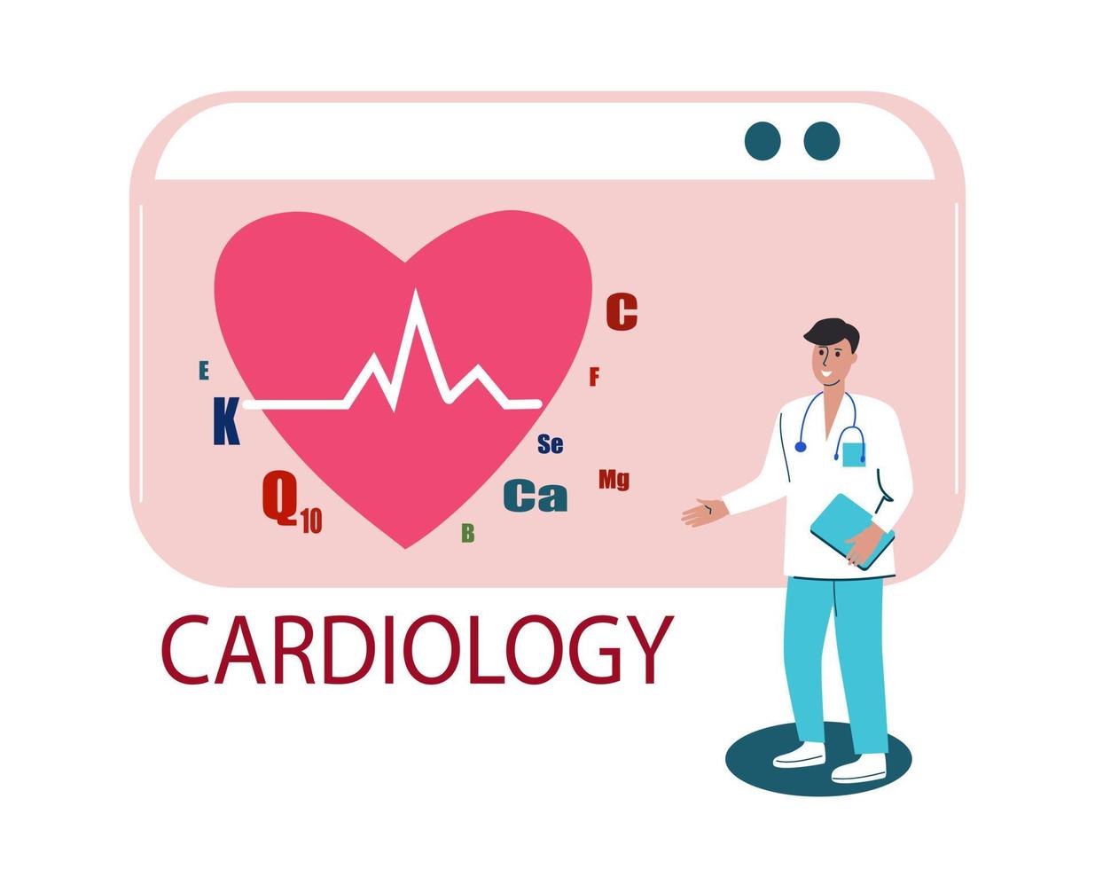 cardiologia.cardiologo. illustrazione vettoriale del servizio sanitario.