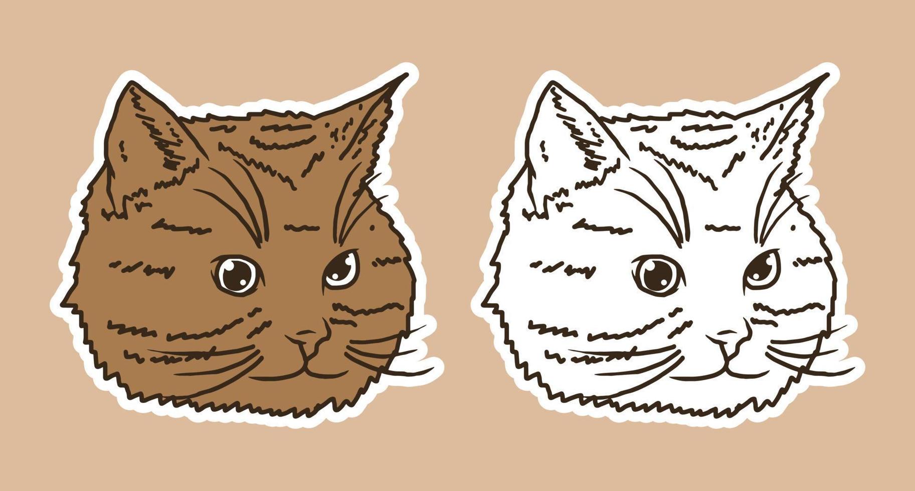 simpatico gatto con stile doodle vettore