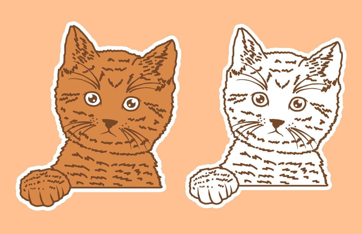 simpatico gatto con stile doodle vettore