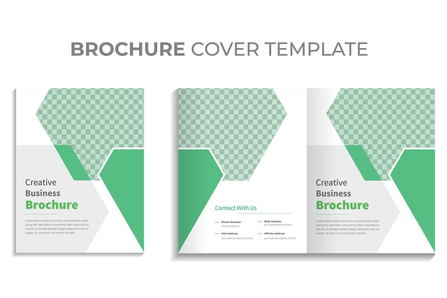 Brochure aziendale creativo multiuso fronte retro layout tema copertina design vettore premium