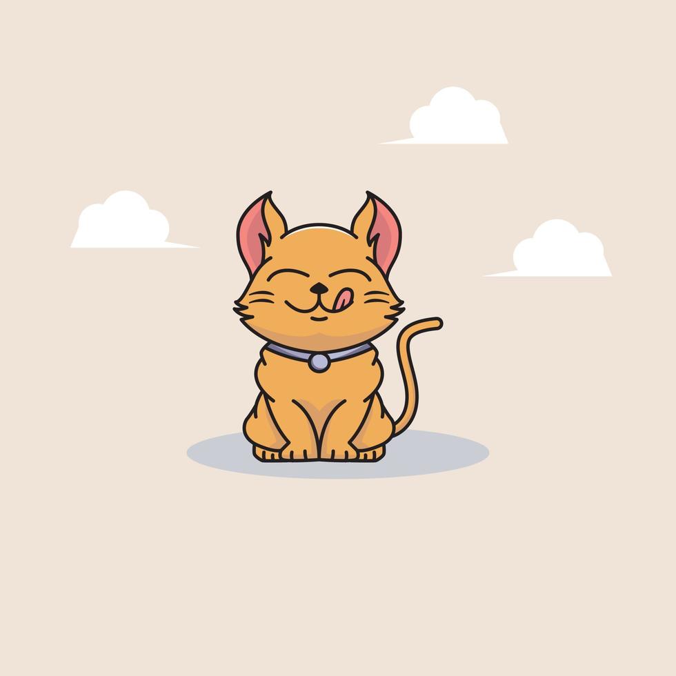 illustrazioni di personaggi dei cartoni animati di gatto carino vettore