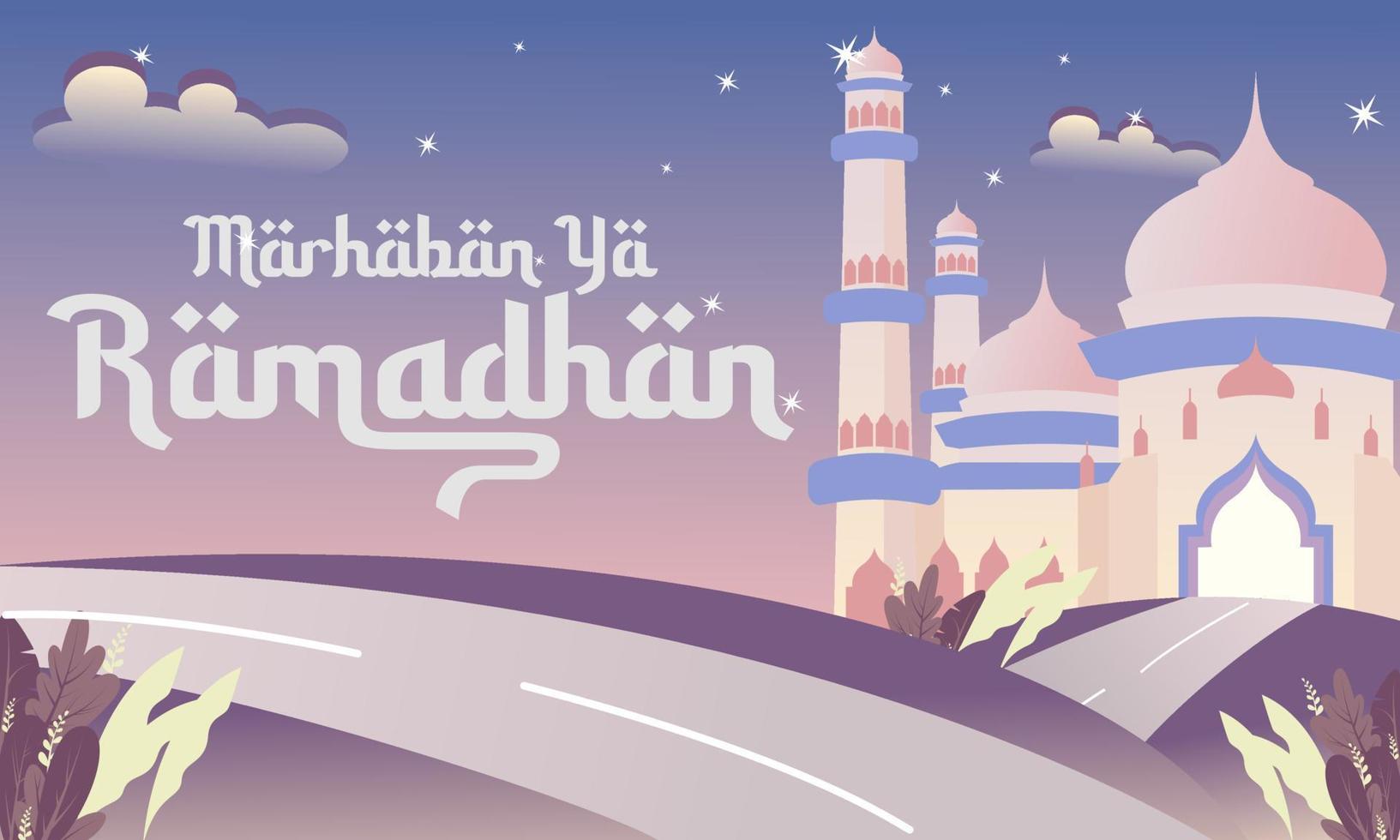 lo sfondo della moschea del ramadan è bellissimo. l'atmosfera del pomeriggio del ramadan vettore